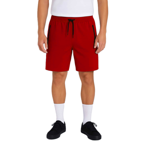 Unisex <b>Burgundy</b> <b>Shorts</b> Spandex Polyester Quick Dry Drawstring Pockets Elastic Waist Casual Running GYM Sports Athletics Wear - Product Image 3