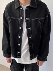 Chaqueta de Mezclilla Estilo Vintage para Hombre, Chaqueta de Mezclilla de Longitud Regular, Informal para Otoño - Product Image 5