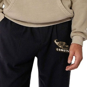 Sweat-shirt à capuche en polaire beige pour homme avec logo Comets brodé, poche avant, coupe décontractée, vêtement d'automne - Product Image 4