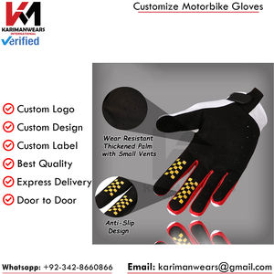 Gants de motocross durables, gants de protection à doigts entiers pour VTT, avec paume absorbant les chocs, articulations renforcées et poignet réglable - Product Image 2