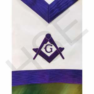 Delantal Masónico de Maestro Masón con Ribete Morado, Escuadra y Compás, Símbolo G, Delantal de Regalia Masónica - Product Image 5