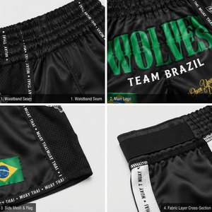 Pantalones Cortos de Muay Thai Ligeros para Uso en Exteriores, Tallas Grandes, con Logotipo Personalizado, Ropa de Artes Marciales Mixtas (MMA) con Servicio OEM, Corte Regular, Venta al Por Mayor - Product Image 6