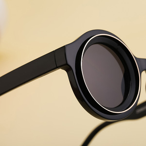 LMA 98205 New Round Small Black Frame Fashion High Quality Custom Shades Y2K Wholesale Men 2024 Luxury Brand <b>Sunglasses</b> - Product Image 3