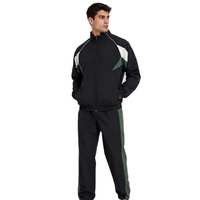 Survêtement athlétique en nylon pour hommes, respirant, coupe-vent, veste et pantalon, fournisseur de vêtements de sport personnalisés OEM ODM