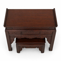 Table d'autel Taoïste Ngu Phuc en bois gravé Tam Viet Sindora, réutilisable, à un niveau, pour décoration de salon