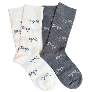 Vietnam Factory Wholesale Custom Logo Cute Bow <b>Ankle</b> <b>Socks</b> for <b>Women</b> Breathable Comfortable Crew for Daily Use Elegant Style - Product Image 1
