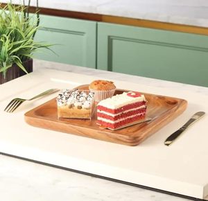 Modern <b>Wooden</b> <b>Serving</b> Tray Irregular Shape Handmade Multi-Functional Natural Finish Decorative <b>Platter</b> for Party Kitchen - Product Image 2
