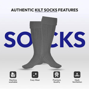 Best Selling Mens Highland Kilt Hose <b>Socks</b> Traditional Scottish Wool Blend <b>Long</b> <b>Socks</b> Top Selling Fit for Formal and Casual Kilt - Product Image 4