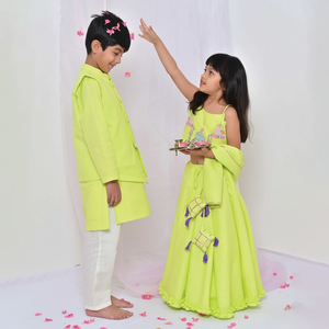 Lehenga Choli pour filles de 6 à 9 ans, best-seller, pour mariage, fête, festival, robe de créateur à prix abordable - Product Image 4