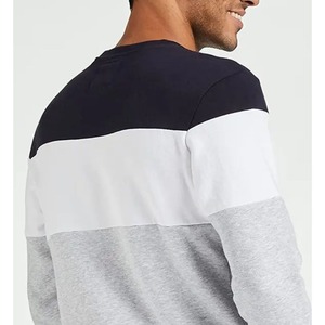 Sweat-shirt à col rond pour homme, color-block, 100% coton, tricoté, coupe classique, pull décontracté, vêtements d'automne 2027 - Product Image 2