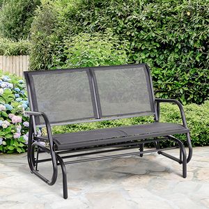 Dondolo a Doppia Seduta per 2 Persone con Telaio in Acciaio Verniciato a Polvere per Patio, Portico o Giardino - Product Image 2
