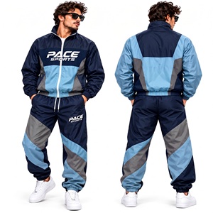 mens crimson <b>red</b> navy grey jacket and pant set full zip windbreaker jacket diagonal block track pant athletic training suit <b>tops</b> - Product Image 3