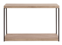 Console moderne en bois avec structure métallique et étagère de rangement pour entrée et salon