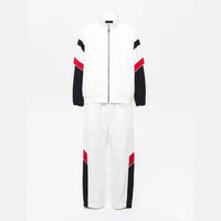 Ensemble survêtement homme rétro coupe-vent imprimé color block de haute qualité pour l'hiver, respirant et léger