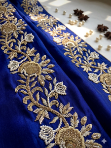 Encaje Floral Barroco 3D de Lujo, Elegante y Sexy, Bordado a Mano, con Lentejuelas Doradas y Microperlas, en Tul Transparente - Product Image 3