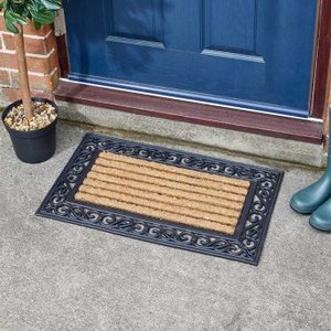 High Quality Natural Brown Printed Coir <b>Doormat</b> Animal Print Pattern PVC Backing Stain Resistant Thin Woven Machine Made Home - Product Image 3