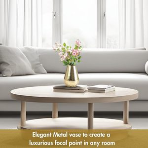 Jarrón de Metal Dorado Martillado, Florero Decorativo para el Hogar, Centro de Mesa para Sala de Estar, Comedor, Bodas, Eventos Florales - Product Image 4