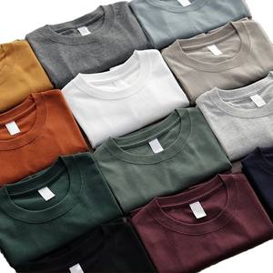 Camiseta de Hombre, Holgada, de Algodón, Manga Corta, de Alta Calidad, Sólida, de Peso Pesado, Cuello Redondo, Multicolor - Product Image 4