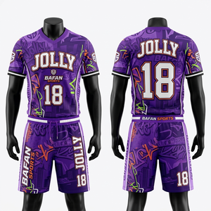 Premium 260 GSM Polyester Football Jersey And Shorts <b>Set</b> Black Gold Embroidery Tackle Twill Custom Logo for men's <b>set</b> - Product Image 4