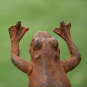 Escultura de Rana Rústica Bailarina para Decoración de Casa de Campo, Adornos de Metal Artesanales - Product Image 2