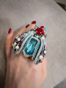 MD HANDICRAFTS Designer Beaded Embroidery Brooch for Fashion Lovers and Unique Style Collectors-Wedding - Product Image 1