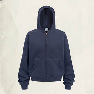 Sweat-shirt à capuche zippé noir uni pour homme avec poche kangourou – Style décontracté - Product Image 6