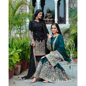 Fancy Top-Bottom y Dupatta Set con bordado y Dori-Sequence Work Talla XL - Product Image 4