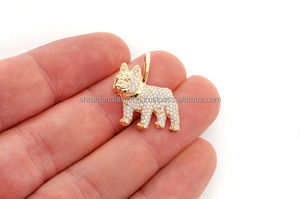 Pendentif Bouledogue Français Moissanite Plaqué Or Argent 925 Personnalisé en Gros, Breloques Animaux Hip Hop Tendance Unisexe - Product Image 3
