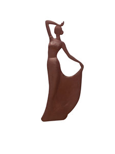 Sculpture abstraite en céramique de femme, figurine d'art moderne, statue décorative marron pour la maison et les mariages - Product Image 1