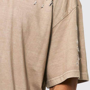 Camiseta de Hombre de Buena Calidad, Corte Regular, Estilo Desgastado, 100% Algodón, Logotipo y Color Personalizados, Última Llegada - Product Image 4