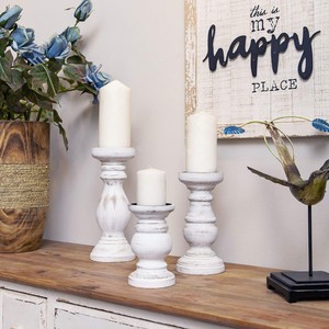 Porte-bougies en teck recyclé faits à la main, vente en gros |   Style Ferme Rustique - Product Image 1