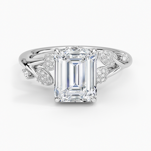 BOJ <b>Ring</b> 033 <b>Emerald</b> Cut 925 <b>Silver</b> Canopy Diamond & Rhodium Plated Wedding <b>Ring</b> 2ct D Color VVS1 Moissanite GRA Certified <b>Ring</b> - Product Image 1