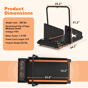 Durable Pet Dog Treadmill for Small to Medium Sized Dogs up to 220 LB <b>Running</b> <b>Machine</b> for Canine Fitness - Product Image 2