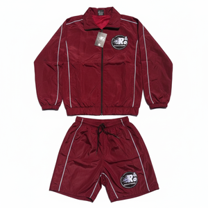 Ensemble de survêtement court en nylon gris anthracite pour homme, deux pièces, style streetwear minimaliste, résistant à l'eau, vêtements de sport - Product Image 2