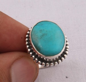 Shree Jaipur <b>Silver</b> Handcrafted 925 Sterling <b>Silver</b> Amethyst Classic Bezel Setting Oval Gemstone Beaded Border <b>Statement</b> <b>Ring</b> - Product Image 2