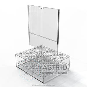 Custom Logo Luxury Eco-Friendly Transparent/Rose Gold Acrylic Paintbrush Display Holder Size Holes for Retail Shops-Water - Product Image 5