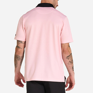 Chemises à manches courtes en coton 100% tricoté, respirantes, à motif uni, avec logo personnalisé sur le devant, pour hommes, pour le business et le golf - Product Image 3