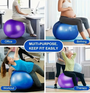 Ballon de yoga anti-éclatement durable HAWK SPORTS INDUSTRIES en PVC, ballon d'équilibre et de stabilité pour adultes, pompe incluse, surface lisse antidérapante - Product Image 2