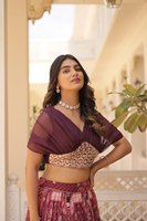 Lehenga Choli en Coton de Luxe de Qualité Supérieure pour Mariages, Diwali, Aïd, Fiançailles, Événements Familiaux – Extensible, Séchage Rapide, Longueur Cheville, Protection Solaire