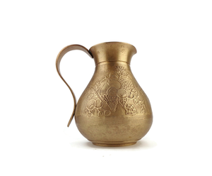 เหยือกทองเหลืองโบราณลายนูนลายดอกไม้และองุ่น yh76 hy เหยือกน้ำโลหะตกแต่ง b - Product Image 5