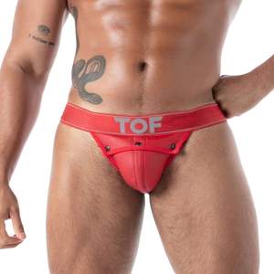Jockstrap en néoprène rouge pour homme, style fetish, avec poche de maintien - Product Image 3