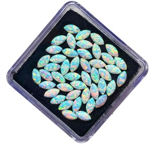Opale naturelle australienne 6x3mm, cabochon marquise, opale synthétique, pierre précieuse en vrac, prix de gros pour la fabrication de bijoux - Product Image 1