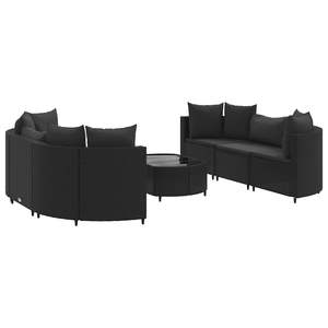 Ensemble de 6 canapés de patio noirs, ensembles de jardin élégants - Product Image 2