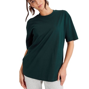 Camiseta de algodón de alta calidad para mujer, Impresión de logotipo personalizado, transpirable, Color sólido, cuello redondo, manga corta, exportación desde BD - Product Image 1