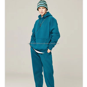 Sudadera con capucha de lujo de alta calidad de algodón 100% con capucha de hilo para hombre, sudaderas con capucha de gran tamaño de lana de felpa francesa - Product Image 2