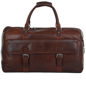 Genuine Leather <b>Duffel</b> <b>Bag</b> for Men with Adjustable Strap Zipper Closure Travel Weekend Gym Sports Carry On <b>Bag</b> 30-40L Capacity - Product Image 6
