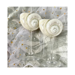 Copa de Vino de Cristal con Conchas Marinas Hecha a Mano, Vaso Natural para Bebidas Costeras, Decoración para Navidad, Año Nuevo, Bodas, Fiestas, Hoteles, Restaurantes y Hogar - Product Image 2