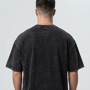 Men's T Shirt Black Acid Wash Graphic Print Crew Neck Short Sleeve Oversized Fit Casual Streetwear <b>Tshirt</b> Clothes - Product Image 2