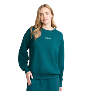 <b>Womens</b> Crew Neck Tracksuit With Wide Leg Trousers Relaxed Fit Casual <b>Lounge</b> Wholesale Custom Two Piece Clothing Outfit Set Maker - Product Image 3