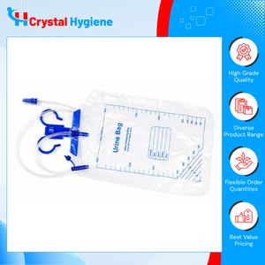 Sac de drainage urinaire stérile Crysto Drain de bonne qualité, fabriqué en Inde, avec connecteur à étages anti-reflux et support, pour les acheteurs en gros - Product Image 3